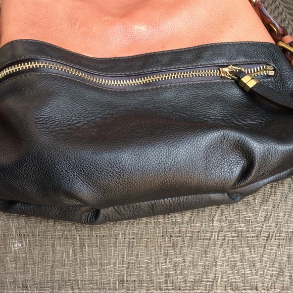 🛑SOLD🛑 OrYany ‘Amanda’ Black/Brown Leather Shoulder Bag. - Picture 4 of 8